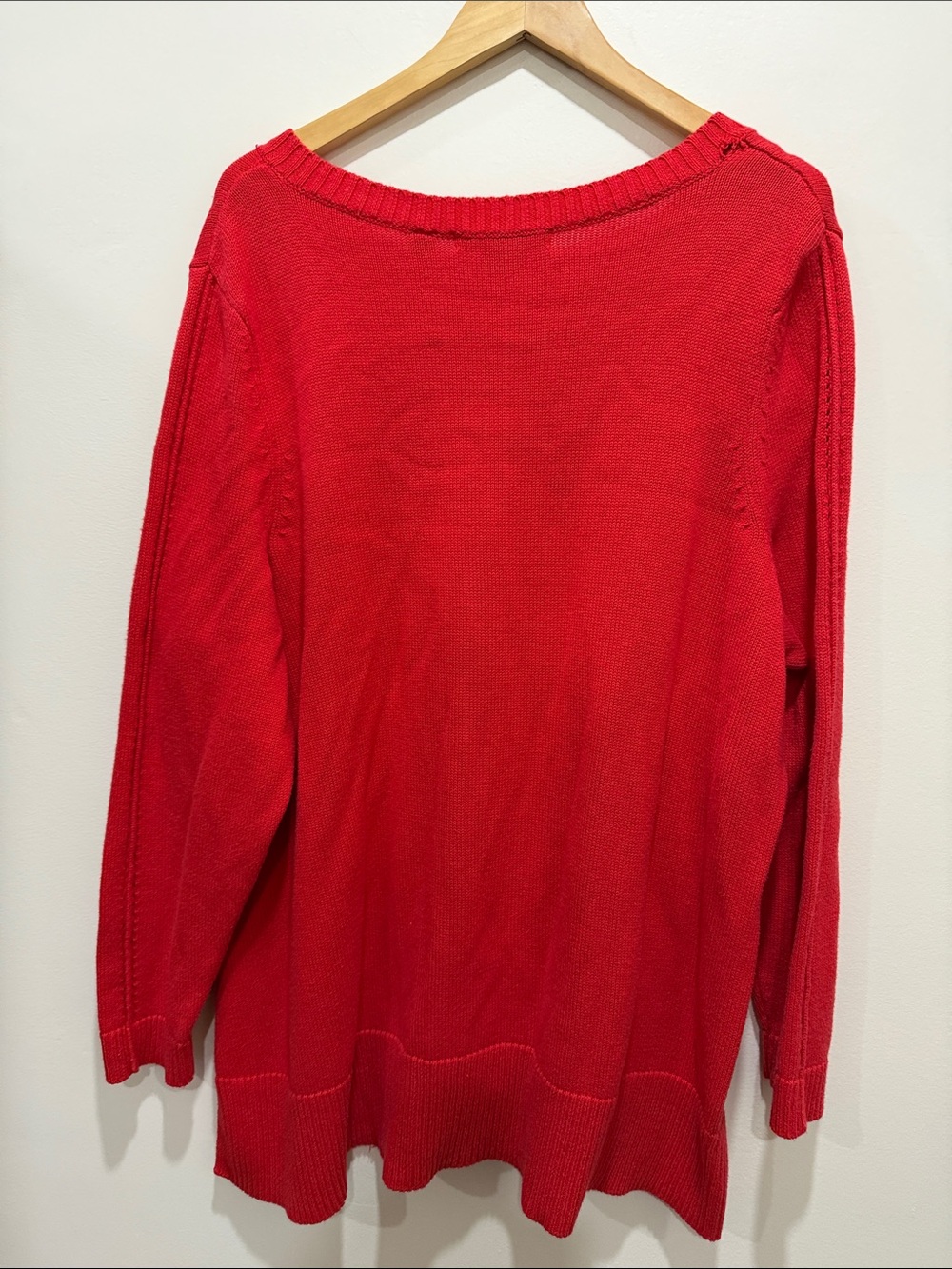 In Every Story Cherry Red V-Neck Sweater with Knit Hem - Picture 7 of 11